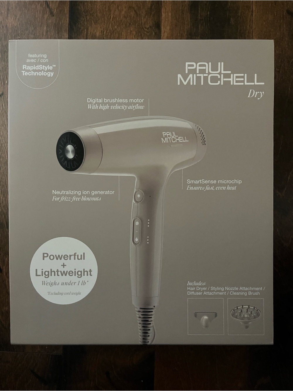 New in box - Paul Mitchell Dry Lightweight Professional Hair Dryer- taupe